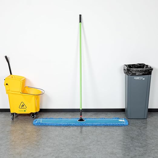 Restaurantware-Clean Tek Professional 48.03 x 5 Inch Dry Floor Mop, 1 Reusable Dust Mop - 64-Inch Handle, Secure Attachment, Blue Microfiber, Machine Washable, for Floor, Cleaning Home Or Office