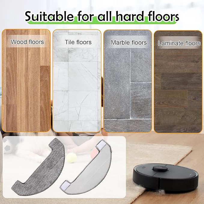 Eagles MS1 MAX Replacement Parts Compatible with MONSGA MS1 MAX Robotic Vacuum Cleaner, 1 Roller Brush, 4 HEAP Filter, 6 Microfiber Mop, 6 Dust Bags, 6 Side Brushes, 1 Clean Brush
