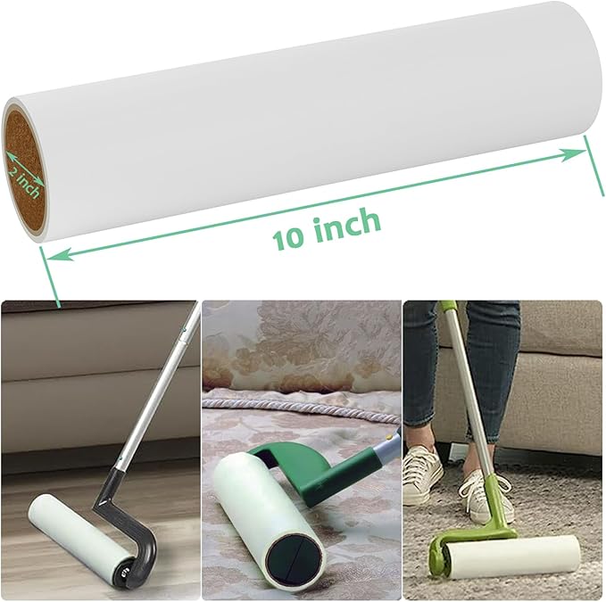 10 inch Mega Lint Roller Refills Compatible with Evercare Layers Leo Smart Design Well & Good 10 inch Pet Hair Roller Refills Extra Sticky 60 Sheets per Refill 3 Pack Total 180 Sheets