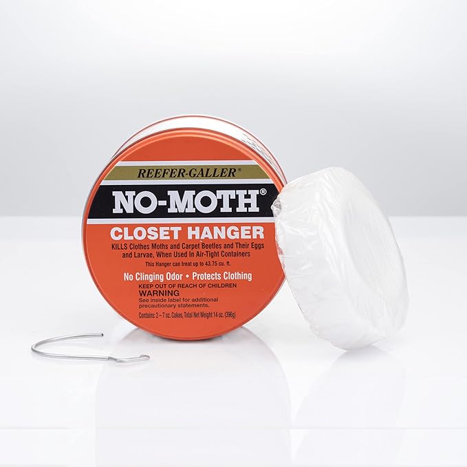 NO Moth Closet Hanger, Kills Clothes Moths, Carpet Beetles, Eggs & Larvae, 3 Pack