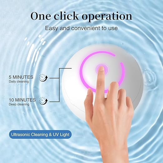 Ultrasonic Retainer Cleaner Machine 45kHz, Ultrasonic Denture Cleaner with UVA +UVC for Aligner, Nightguard, Mouthguard etc Oral Dental Care, (White)