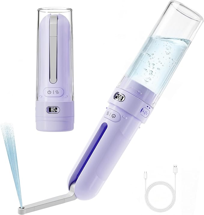 Portable Bidet for Travel, Personal Hygiene Sprayer Bottle for Women Men, Mobile Bidet Portable for Toilet,Electric Handheld High-Pressure Foldable USB-C Battery-Powered (Purple)