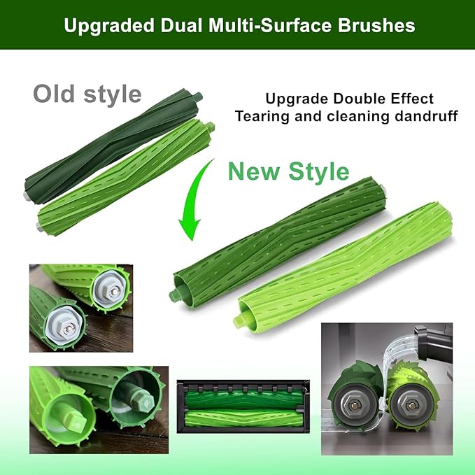 Accesories Replacement Parts Compatible with iRobot Roomba Combo 10 max j10+ j7+ j9+ Robot Vacuum & Mop Cleaner,Filter,Brush,Dust Bag (18 Pack Filter+Brush+Mop kit)