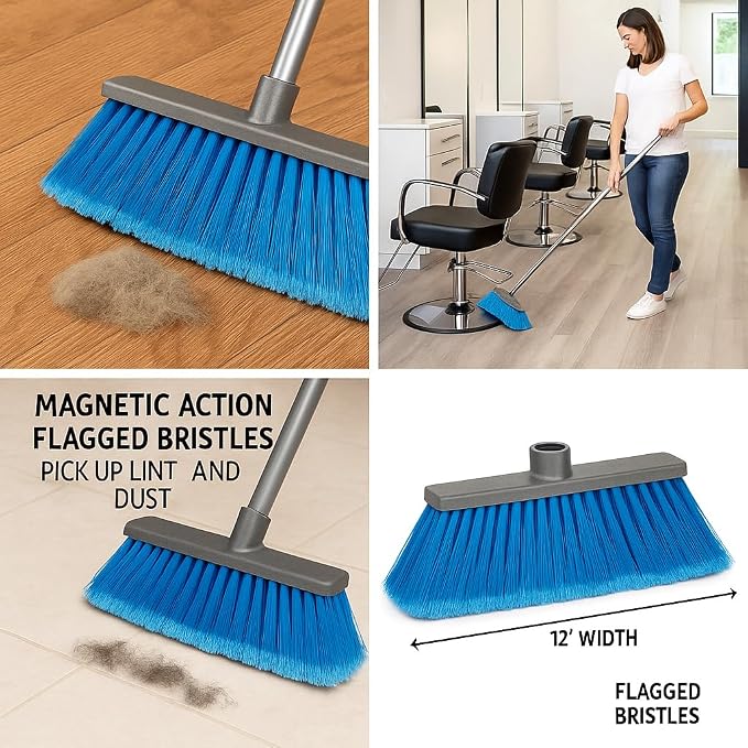 Broom Head Bundle – 3 Pack (Red, Blue, Green) Durable Multi-Surface Broom Heads with Universal Socket, Ideal for Home or Commercial Cleaning