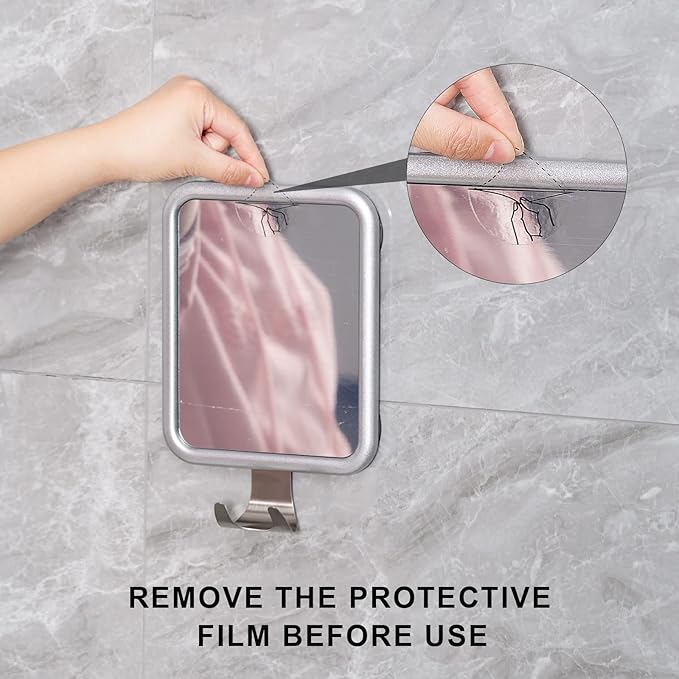 Ettori Shower Mirror Fogless for Shaving and Shower Squeegee for Glass Doors