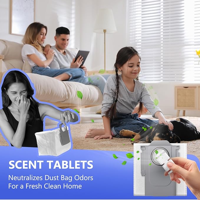 32 Pcs Q10 S5+ Replacement Accessories Compatible with Robo rock Q10 S5 / Q10 S5+ Robot Vacuum, 2 Main Brushes, 6 Mop Pads, 4 HEPA Filters, 6 Scent Tablets, 6 Side Brushes, 6Dust Bags