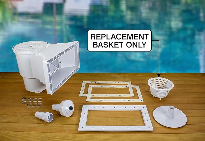 Poolmaster 32344 Replacement Basket for High-Profile Thru-Wall Swimming Pool Skimmer, White