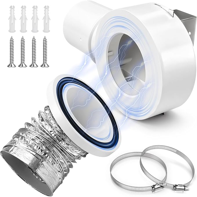 90° Magnetic Dryer Vent Coupling Strong Magnetic Self-connection，Suitable for Confined Paces Magnetic Dryer Vent Coupler with 4 inch Hose Easy to Connect（WHITE)