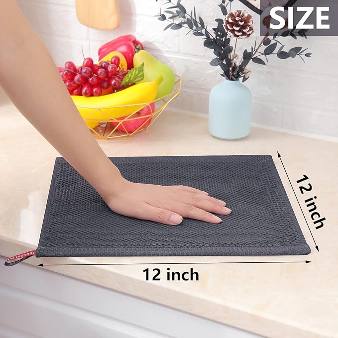 Homaxy 100% Cotton Kitchen Dish Cloths(Mixed Color, 12 x 12 inches, 6-Pack) and Swedish Dishcloths for Kitchen(Assorted, 10 Pack), Reusable and Eco-Friendly Cellulose Sponge Cloths