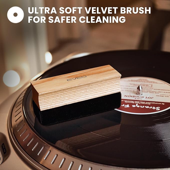 EVEO Vinyl Care Bundle - 200 Vinyl Sleeves + Vinyl 4-1 Cleaner Kit