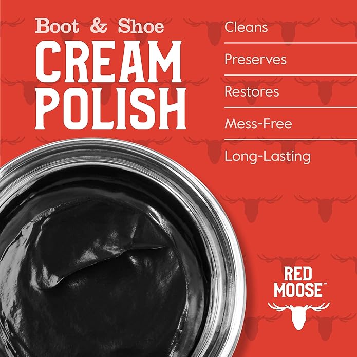 RED MOOSE Boots and Shoe Cream - Shoe Polish Kit for Leather - Shoes Shine - Made in the USA