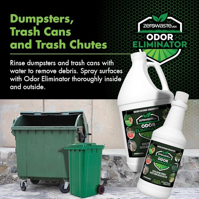 ZERO WASTE USA Odor Eliminator - Commercial Strength Multi-Purpose Enzyme Cleaner - Eliminates odors from Any Organic Matter - Made in USA - (64 Fl Oz, Cinnamon)