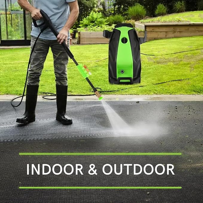 Electric Pressure Washer, 5000 PSI 3.9 GPM Heavy Duty Power Washer with Foam Cannon, 4 Nozzle Tips,33FT Hose and Soap Bottle for Home/Cars/Driveways/Patios/Decks/Fences,Green