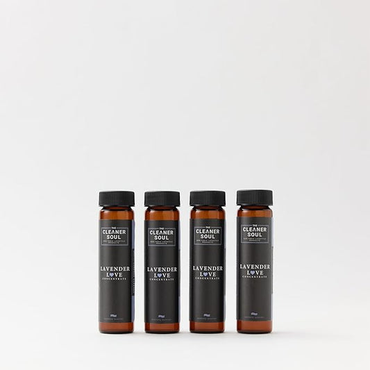 4 Refills - Natural All-Purpose Cleaner Concentrate Essential Oils, Glass Bottle, Non-Toxic, Multi-Surface (Lavender Love)