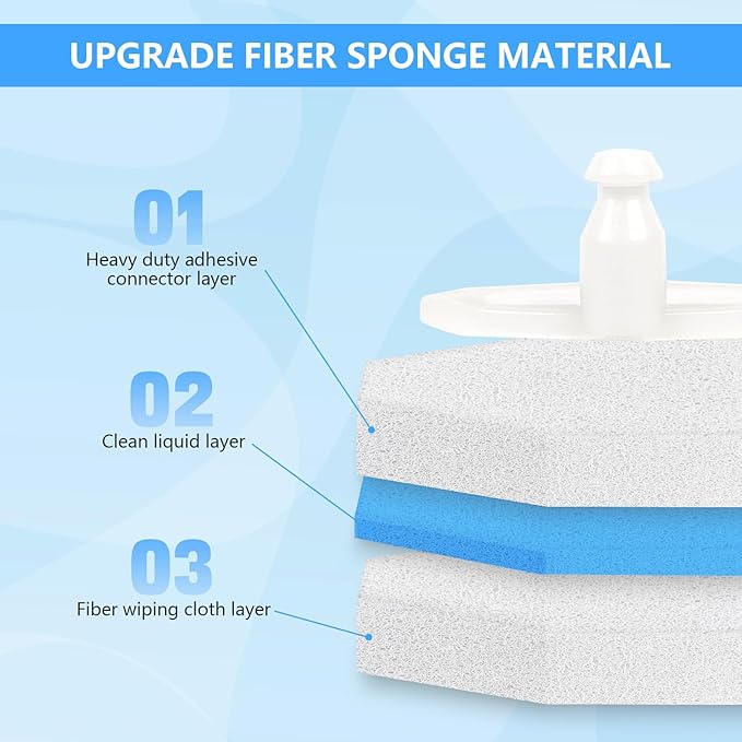 50 Pcs Toilet Wand Refills for Clorox, Disposable Scrub Pads Compatible with Clorox Toilet Wand - For Bathroom, Sink, Bathtub and Multi-Surface Cleaning