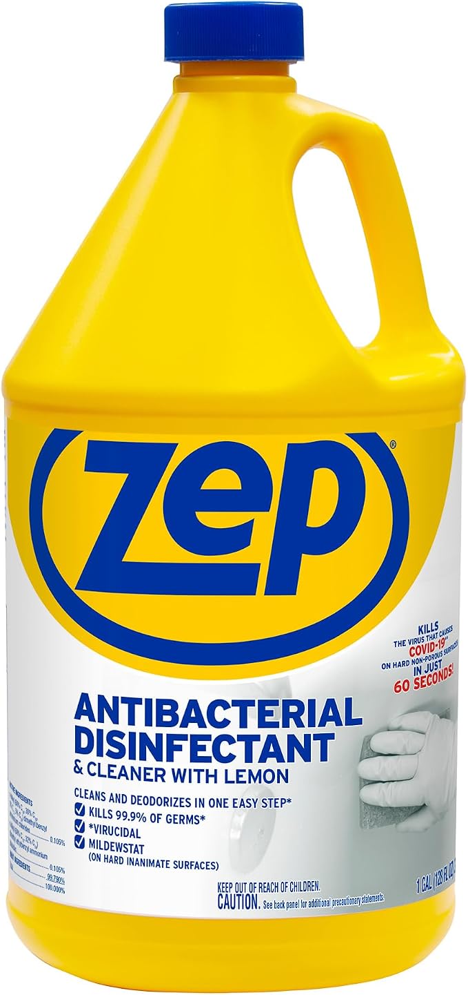 Zep Antibacterial Disinfectant With Lemon- 1 gal (Pack of 2) ZUBAC1282
