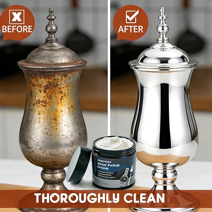 Metal Polish Cream Oxidation Remover for Brass, Copper, and Stainless Steel,sinks, cookware, pots, pans, cutlery, and other Metal