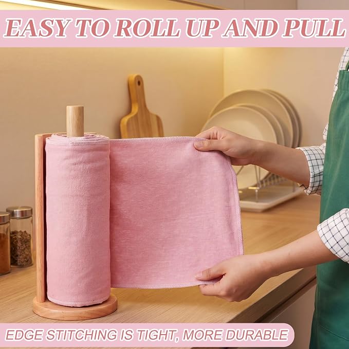 36 Pack Reusable Cleaning Cloths Washable Cotton Kitchen Towels for Home(Gentle,Pink)