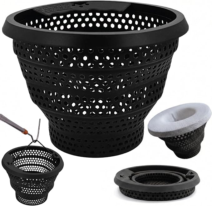 Pool Skimmer Basket [Crack-Proof] (1) | Strong - Flexible | Compatible with Pentair U-3, Hayward SP1070 Inground & B9 Replacement | The Samson [BlackMAGIC] | Superfine XL Filter Socks (3)