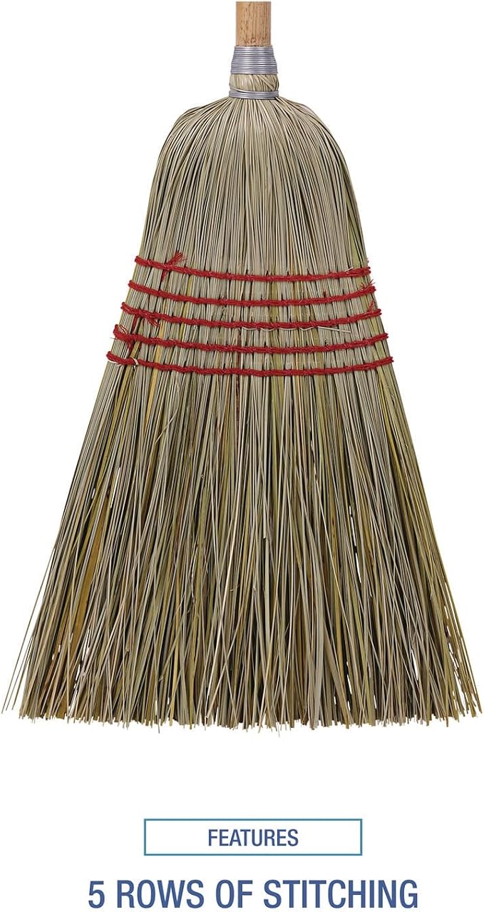 Boardwalk Corn/Fiber Brooms, Corn/Yucca Bristles, 53.5" Overall Length, Natural, 6/Carton