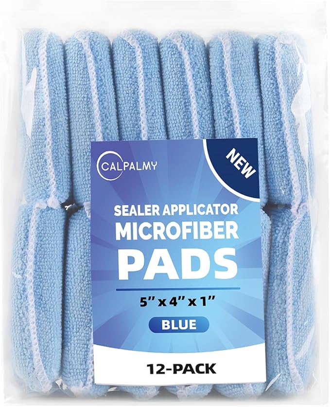 (12-Pack) Professional Microfiber Sealer Applicator Pad – The Perfect Tool to Apply Sealer to All Natural Stone and Tile Like Marble, Granite, Concrete & Slate (Blue)