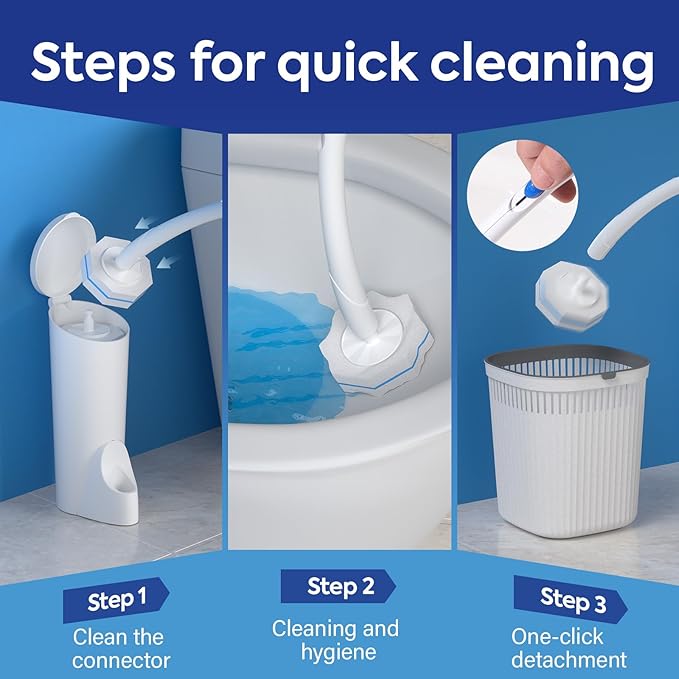50 Pcs Disposable Toilet Cleaner Refill Pads, Universal Toilet Bowl Brush Replacement Heads, Durable Deep Cleaning Refills, Fresh Scent Bathroom Cleaning Supplies