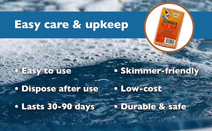 Water Bobble Hot Tub Oil Scum Absorber - Scum Absorbing Sponge for Spas and Hot Tubs - Naturally Cleaner Water with Spa Sponges for Hot Tubs - Orange Floating Bobble with String - 2 Pack