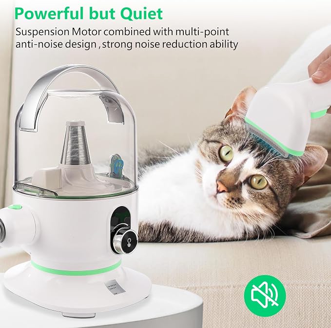 Towallmark Multi-Purpose Pet Hair Remover, Dog Hair Vacuum Groomer with Intake Power 135W, Low Noise Dog Clippers, Pet Hair Vacuum Cleaner with Grooming Tools, Suitable for Dog, Cat, etc