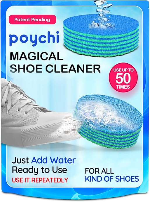 POYCHI Shoe Cleaner Kit – Portable Sneaker Soles Scrubber Rag for Leather, Suede & More