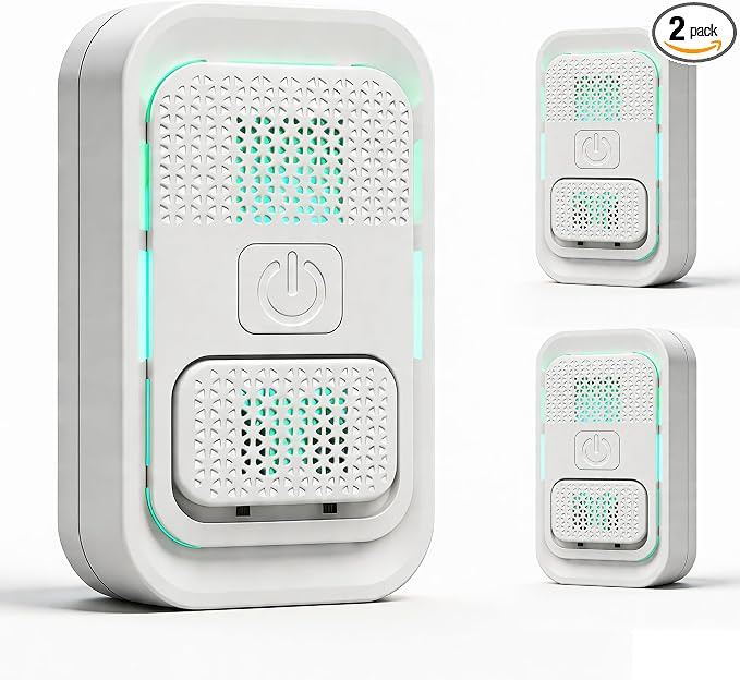 Plug In Air Ionizer - Anion Air Purifier for Home Bedroom Office, 2 Pack Small Mini Quiet, Portable Air Freshener for Odor, Dust, Pets Smell, White