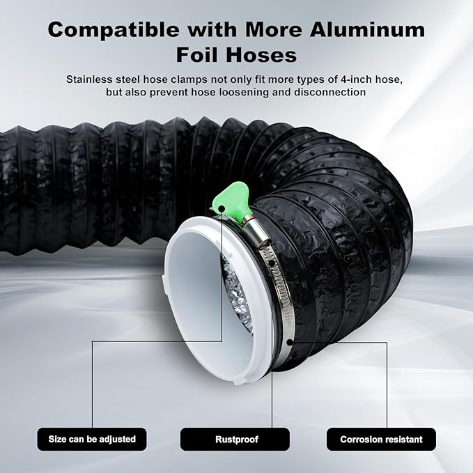 Dryer Vent Hose For Tight Space,Dryer Vent Connector Kit with 4 Inch 10 Feet Hose,90 Degree Dryers Vent Elbow,Space Saving and Easy to Install