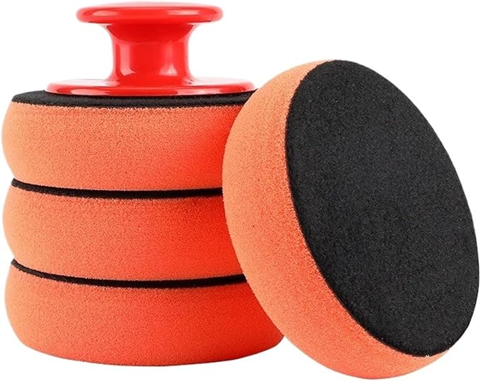 1/5pcs Car Wash Wax Polish Pad Polishing Pad Sponge Car Cleaning Cloth Microfiber Applicator for Auto Polisher Waxing Sponge(4pcs Spong 1pcs Hand)