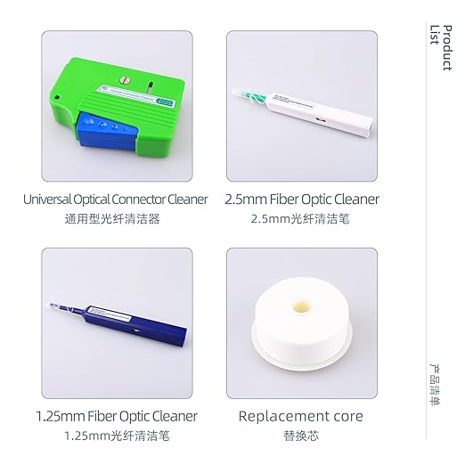 Fiber Optic Cleaner Cleaning Pen Box Kit 2.5mm 1.25mm FC SC ST LC Optical Fiber Cable Connector Endface Optical Cleans Tool Set 4 in 1