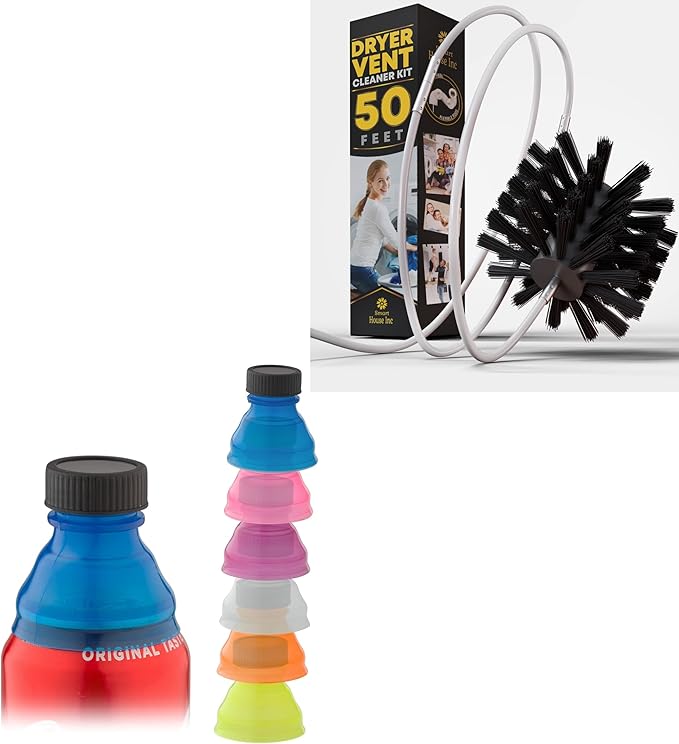 Clear Soda Can Lids & Dryer Vent Cleaner Kit 50 FEET