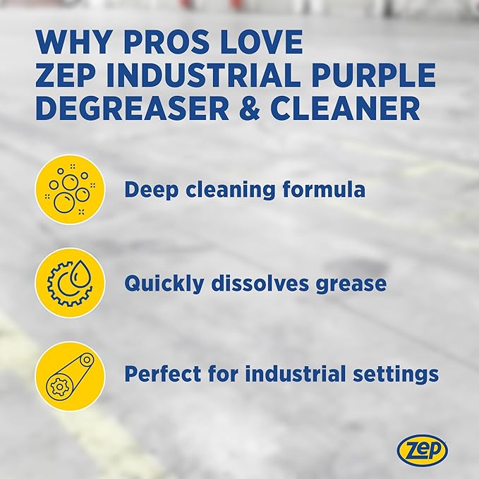 Zep Industrial Purple Cleaner and Degreaser Concentrate - 32 Ounce (Case of 4) R42310 - Easy to Rinse Formula