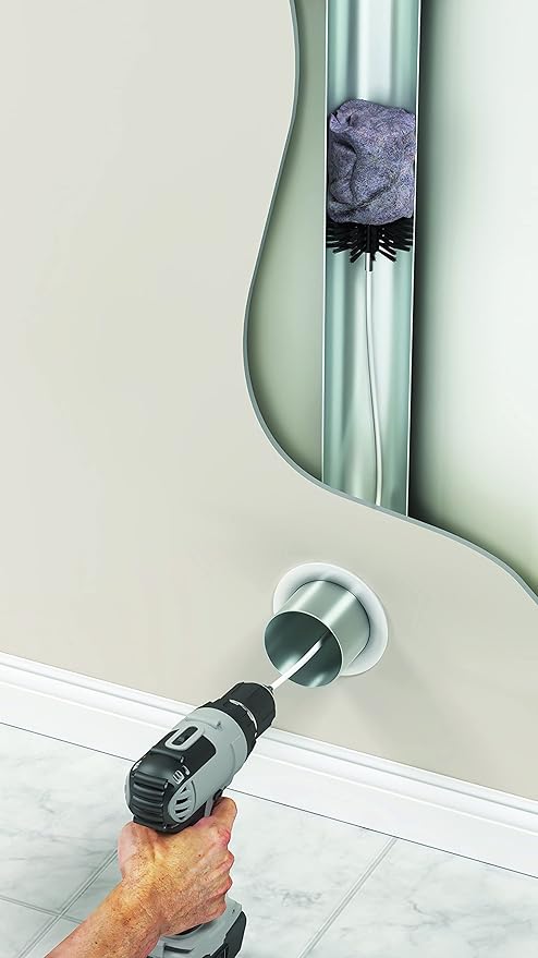 Deflecto DVBRUSH12K/6 Dryer Duct Cleaning Kit, Lint Remover, Extends up to 12 Feet, Synthetic Brush Head, Use with or without a Power Drill