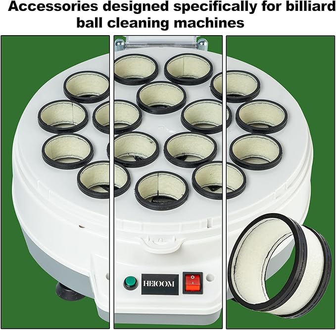 Billiard Ball Cleaning Machine Wool Ring 16 Billiard Ball Cleaner Wool Circle 1 Sheet of Cleaner Felt Long Service Life for Pool Ball Cleaning Machine Replacement Spare Parts