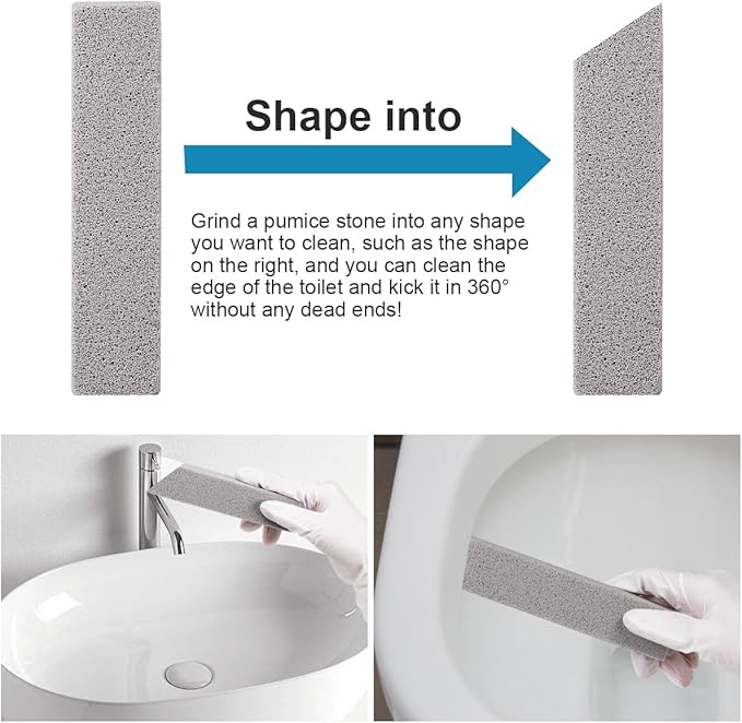 Herda 36 Pack Pumice Stone Toilet Bowl Cleaner, Powerfully Pumice Stone for Cleaning Hard Water Rings, Calcium Buildup, Rust, Pumice Stick for Toilets, Bathtubs, Grills, Swimming Pools, Sinks
