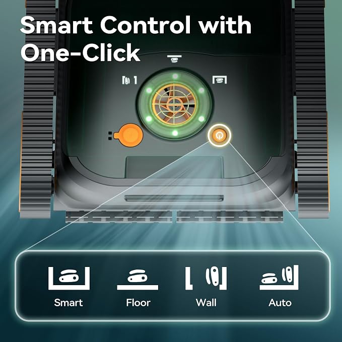 (2026 Upgrade) CliBot CB-5 Cordless Robotic Pool Cleaner, with 210 Mins Runtime, Wall & Waterline Cleaning, Smart Navigation, 5550 GPH Suction, Pool Vacuum for Inground Pools up to 3000 Sq. Ft., Green