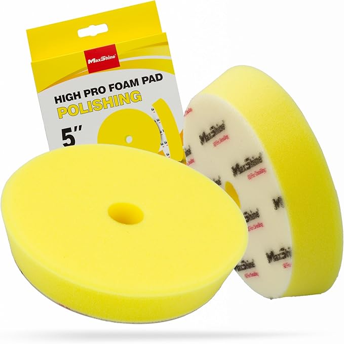 MaxShine 5.2” High Pro Heavy Cutting Foam Pad 4-Pack – DA/RO Polisher Compatible – Professional Car Detailing Pads for Cutting, Polishing & Finishing – Bendable, Washable & Reusable