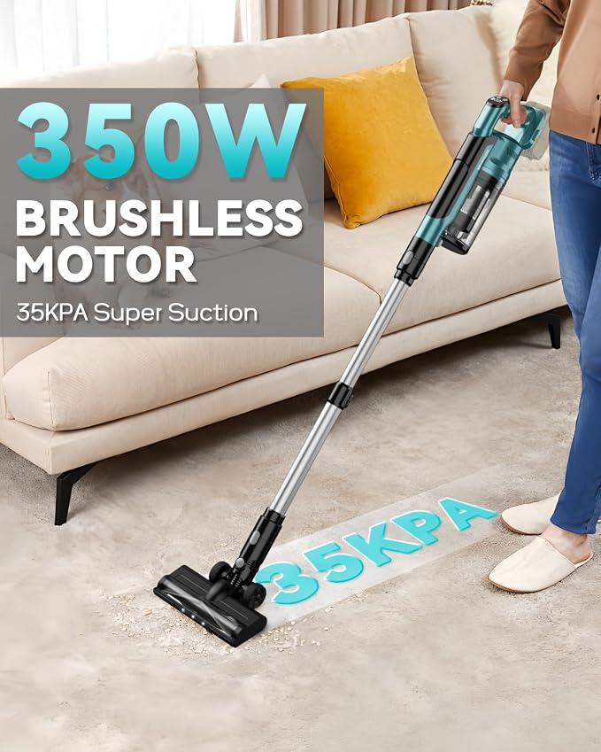 VAXCANZE Cordless Vacuum Cleaner Compatible with Makita 18V Battery, 35kPa Brushless Lightweight Stick Vacuum with 3 Mode Suction, 6 in 1 Stick Vacuum Cleaner with HEPA for Floor, Carpet(Tool Only)