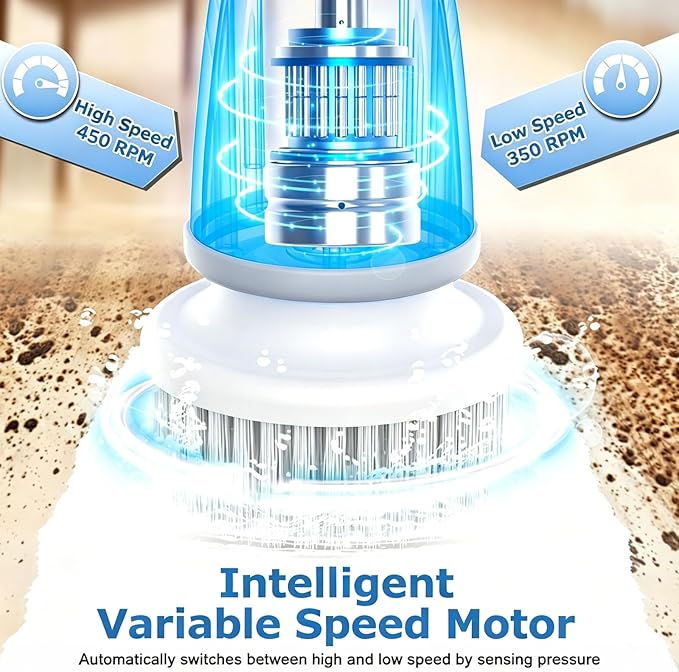 DAESUNG Electric Spin Scrubber, New Electric Bathroom Brush with 6 Replaceable Heads, Power Scrubber with LED Display, Electric Scrubbers for Cleaning Shower, Tile, Grout, Sink