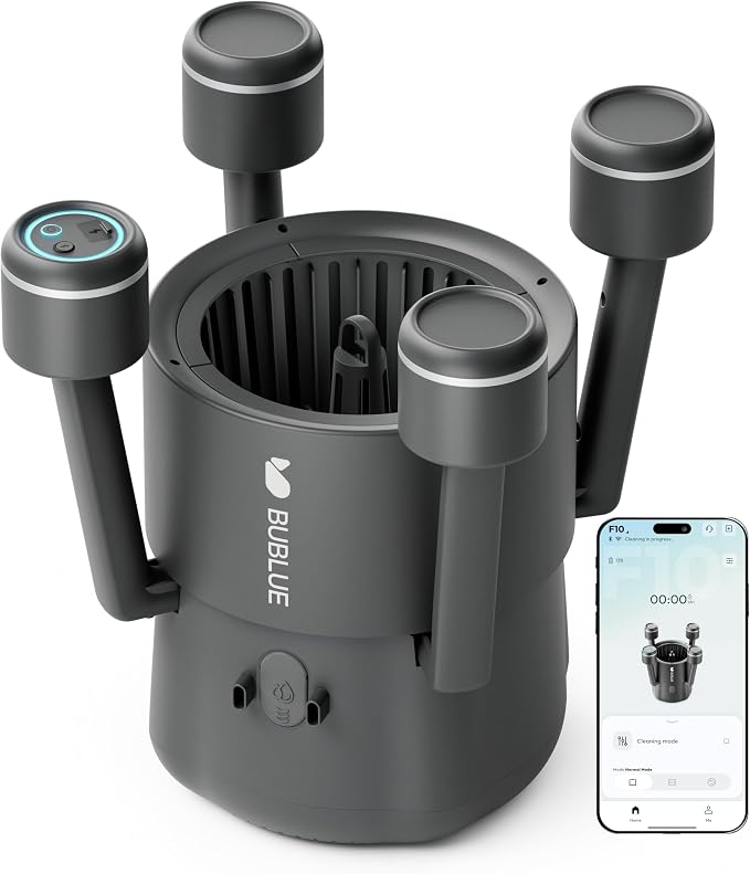 (2026 Upgrade) BUBLUE F10 Pool Surface Skimmer Robot, Pool Cleaner with App Control,Powerful Suction,5L Filter, Dual Cleaning Modes, AI Navigation,Ideal for In-Ground & Above-Ground Pools,Space Gray
