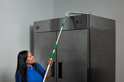 Unger Commercial StarDuster Proflex Elite 18"" Microfiber Duster - Dual-Sided Flexible Design, Includes Extra Sleeve - PED18