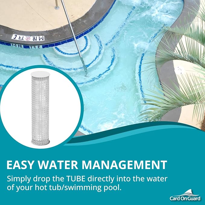 Solar Sanitizer Tube for Swimming Pools & Hot Tubs | BioPhotonX Technology Reduces Chlorine/Bromine Use by 50% for 12 Months | Single Pack for Hot Tubs/Swim Spas Up to 10,000 Gallons