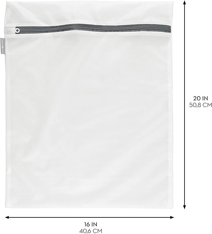 iDesign Large Mesh Laundry Bag for Delicates - Set of 6 - White