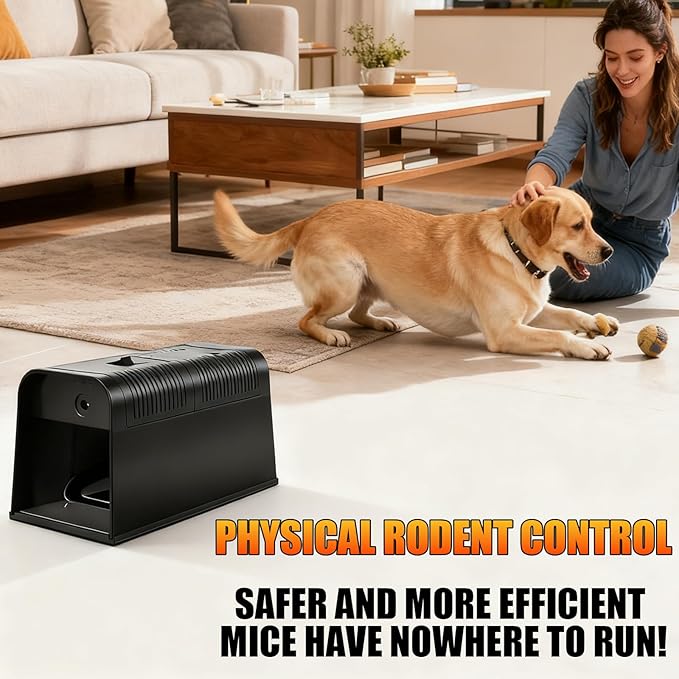 Electric Mouse Trap,Plug in Mouse Trap, Continuous Use of Electric Shock to Kill Mice. Indoor Mouse Traps for House Attic Garage to Deal with Rampant Mice (1)