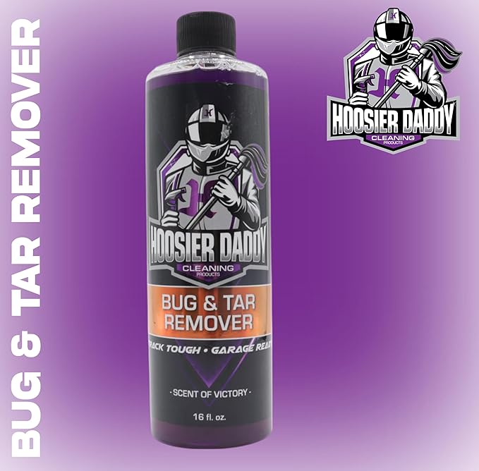 Hoosier Daddy 16oz Car Bug & Tar Remover - Fast-Acting Formula Dissolves Tough Bugs, Tar, & Sap - Easy Spray-On, Wipe-Off Solution for a Spotless Polished Finish + Air Freshener (2-Pack)