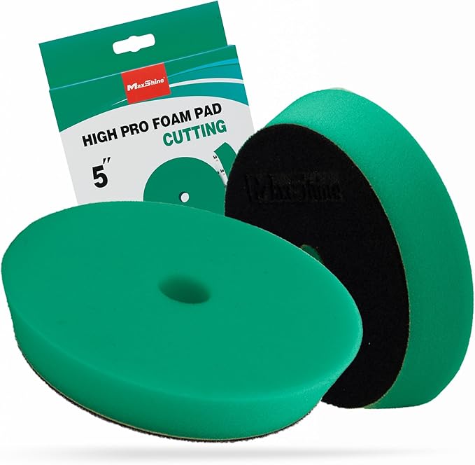 MaxShine 5.2” High Pro Heavy Cutting Foam Pad 4-Pack – DA/RO Polisher Compatible – Professional Car Detailing Pads for Cutting, Polishing & Finishing – Bendable, Washable & Reusable