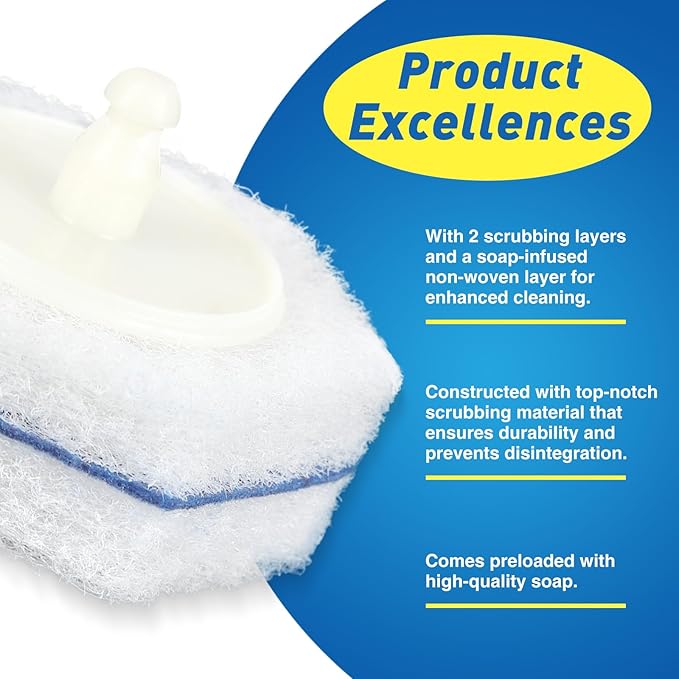 80-pcs Toilet Brush Wand Refills, Compatible with Clorox and Most Toilet Brushes, Disposable Wand Heads (Package May Vary)